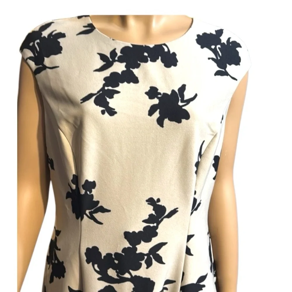 London Style Black and Cream Midi Dress - Picture 5 of 12